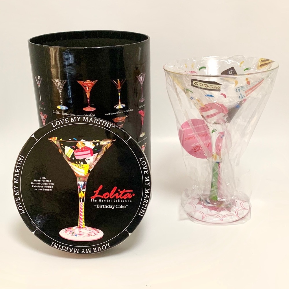 Lolita Designs "Birthday Cake" Martini Glass